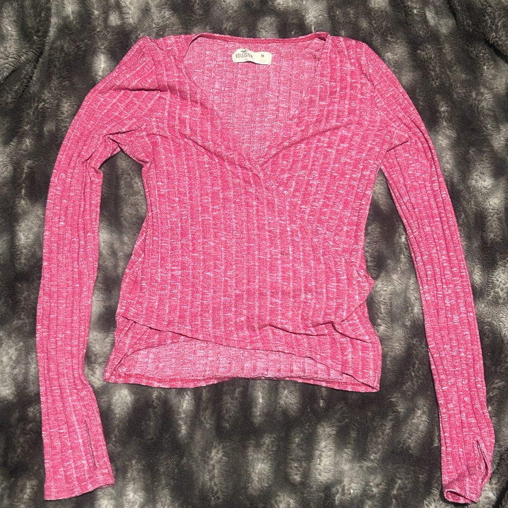 Hollister Pink Ribbed Knit Top